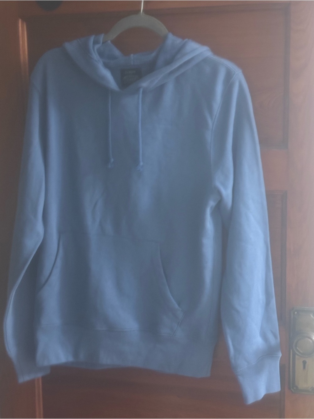 J. Crew Men's Pale Blue Hooded Sweatshirt